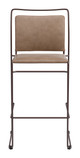 Verbena Brown (Set of 2) Steel and Polyurethane Stackable Barstool