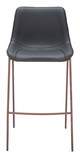 Magnus Black & Walnut (Set of 2) Steel and Polyurethane Barstool