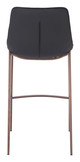 Magnus Black & Walnut (Set of 2) Steel and Polyurethane Barstool
