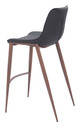 Magnus Black & Walnut (Set of 2) Steel and Polyurethane Barstool