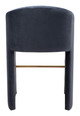 Emas Midnight Gray Steel and Polyester Barstool