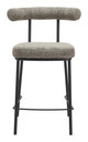 Kede Green Tweed Steel and Polyester Counter Stool