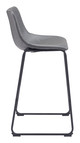 Smart Charcoal (Set of 2) Steel and Polyurethane Barstool