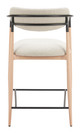Equinox Oyster Gray & Natural Steel and Polyester Counter Stool
