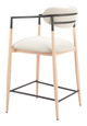 Equinox Oyster Gray & Natural Steel and Polyester Counter Stool