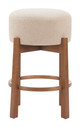 Nade Beige & Walnut (Set of 2) Rubberwood and Polyester Counter Stool