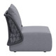 Mekan Gray Aluminum and Olefin Accent Chair for Outdoor Use