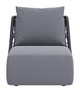 Mekan Gray Aluminum and Olefin Accent Chair for Outdoor Use
