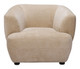 Bekker Golden Beige Birch Wood and Polyester Accent Chair