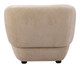Bekker Golden Beige Birch Wood and Polyester Accent Chair