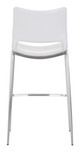 Ace White & Silver (Set of 2) Stainless Steel and Polyurethane Barstool