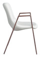 Desi White & Walnut (Set of 2) Steel and Polyurethane Dining Chair