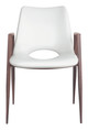 Desi White & Walnut (Set of 2) Steel and Polyurethane Dining Chair