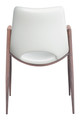 Desi White & Walnut (Set of 2) Steel and Polyurethane Dining Chair