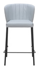 Linz Gray (Set of 2) Steel and Polyurethane Stackable Counter Stool