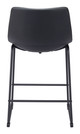 Smart Black (Set of 2) Steel and Polyurethane Counter Stool