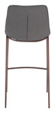 Magnus Slate Gray & Walnut (Set of 2) Steel and Polyurethane Barstool