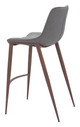 Magnus Slate Gray & Walnut (Set of 2) Steel and Polyurethane Barstool