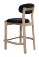 Rilou Black & Natural (Set of 2) Rubberwood and Steel Counter Stool