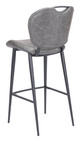 Terrence Vintage Gray Steel and Polyurethane Barstool