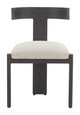 Tiana Black & Beige Aluminum and Olefin Dining Chair for Outdoor Use