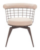Saku Beige & Brown Steel and Polyester Swivel Dining Chair