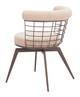 Saku Beige & Brown Steel and Polyester Swivel Dining Chair