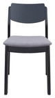 Desdamona Gray & Black (Set of 2) Rubberwood and Polyester Dining Chair