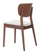 Kellua Beige & Walnut (Set of 2) Rubberwood and Polyester Dining Chair