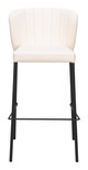 Linz Cream (Set of 2) Steel and Polyurethane Stackable Barstool