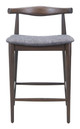 Tuzka Gray & Espresso (Set of 2) Rubberwood and Polyester Counter Stool