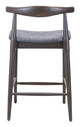 Tuzka Gray & Espresso (Set of 2) Rubberwood and Polyester Counter Stool