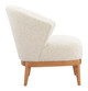 Leque Tawny Beige Ash Wood and Polyester Accent Chair