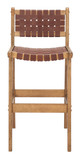 Feder Brown (Set of 2) Leather and Rubberwood Barstool