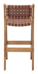 Feder Brown (Set of 2) Leather and Rubberwood Barstool
