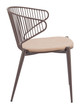 Silues Taupe & Brown (Set of 2) Steel and Polyurethane Dining Chair