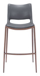 Ace Dark Gray & Walnut (Set of 2) Steel and Polyurethane Barstool