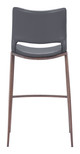 Ace Dark Gray & Walnut (Set of 2) Steel and Polyurethane Barstool