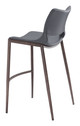 Ace Dark Gray & Walnut (Set of 2) Steel and Polyurethane Barstool