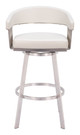 Bantry White Stainless Steel and Polyurethane Swivel Barstool