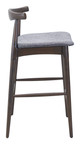 Tuzka Gray & Espresso (Set of 2) Rubberwood and Polyester Barstool