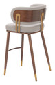 Brew Beige & Walnut Steel and Polyurethane Barstool