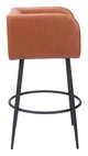 Horbat Brown (Set of 2) Steel and Polyurethane Barstool