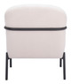 Chicago Ivory Steel and Polyester Accent Chair