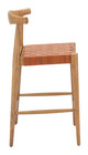 Bandani Tan Leather and Rubberwood Counter Stool