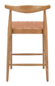 Bandani Tan Leather and Rubberwood Counter Stool