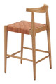 Bandani Tan Leather and Rubberwood Counter Stool