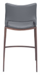 Ace Dark Gray & Walnut (Set of 2) Steel and Polyurethane Counter Stool