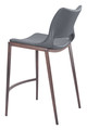 Ace Dark Gray & Walnut (Set of 2) Steel and Polyurethane Counter Stool
