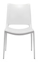 Ace White & Silver (Set of 2) Stainless Steel and Polyurethane Dining Chair